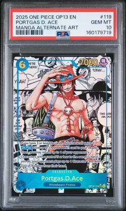 2025 ONE PIECE OP13-CARRYING ON HIS WILL #119 PORTGAS D. ACE PSA 10 - Image 1
