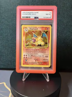 1999 POKEMON BASE SET UNLIMITED #4 CHARIZARD-HOLO PSA 8 NEW CERT - Image 2