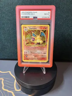 1999 POKEMON BASE SET UNLIMITED #4 CHARIZARD-HOLO PSA 8 NEW CERT - Image 3