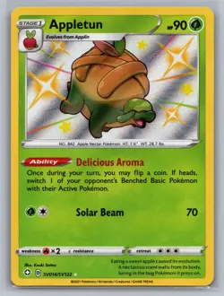 Appletun Shining Fates: Shiny Vault #SV014/SV122 Shiny Holo Rare Pokemon Card - Image 1