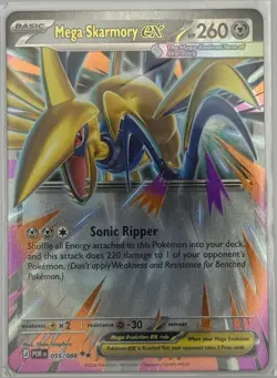 Mega Skarmory EX 055/088 POR EN Full Art Holo HP260 Pokemon TCG Card EN - Image 1