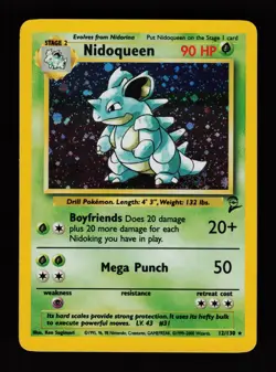 Nidoqueen 12/130 Holo Rare Base Set 2 Pokemon Cards - Image 1