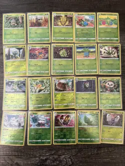 105 GRASS REVERSE HOLO Pokemon Card Lot -GRASS Type Only- NM - SLEEVED - SWSH - Image 1