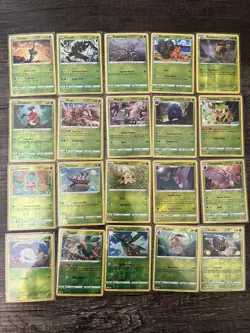105 GRASS REVERSE HOLO Pokemon Card Lot -GRASS Type Only- NM - SLEEVED - SWSH - Image 4
