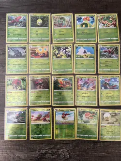 105 GRASS REVERSE HOLO Pokemon Card Lot -GRASS Type Only- NM - SLEEVED - SWSH - Image 5