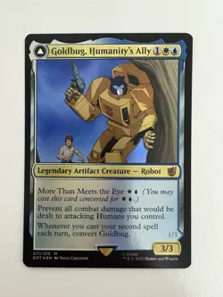 Goldbug Humanity’s Ally / Scrappy Scout Foil MTG Magic Gathering Card Mint BOT - Image 1