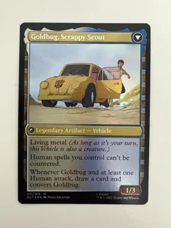 Goldbug Humanity’s Ally / Scrappy Scout Foil MTG Magic Gathering Card Mint BOT - Image 2
