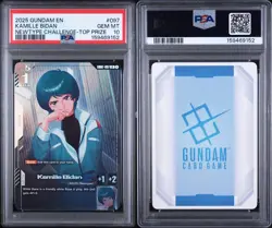 Bandai Gundam Card Game EN 2025 Kamille Bidan #097 Newtype Top Prize PSA 10 - Image 3