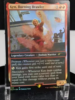 MTG Ken Burning Brawler SECRET LAIR FOIL NM Street Fighter SLD #0430 Rare - Image 1