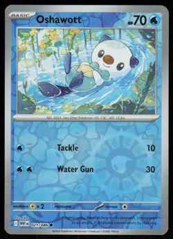 Oshawott 021/086 Common White Flare Pokemon Reverse Holo Near Mint - Image 1