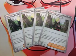 4x PLAYSET of Pokemon TCG - Gladion's Final Battle 077/084 - NM Pitch Black ME05 - Image 1