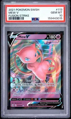 2021 POKEMON SWORD & SHIELD FUSION STRIKE #113 MEW V PSA 10 - Image 1