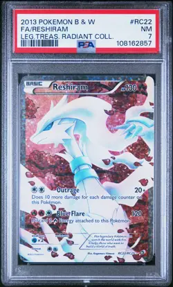 2013 Pokemon BW Legendary Treasures Radiant Collection Reshiram #RC22 PSA 7 - Image 1