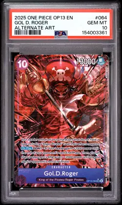 2025 ONE PIECE OP13-CARRYING ON HIS WILL ALTERNATE ART #064 GOL D. ROGER PSA 10 - Image 1