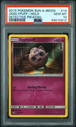 Jigglypuff Holo 14/18 2019 Detective Pikachu PSA 10 - Image 1