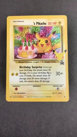 Pokemon Birthday Pikachu #24 Holo Card Celebrations Classic Collection - Image 1