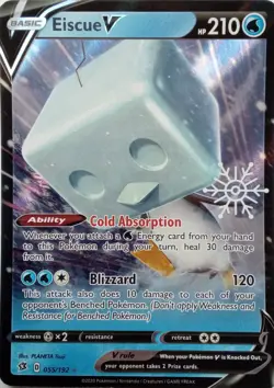 055/192 EISCUE V ULTRA RARE REBEL CLASH POKEMON CARD - Image 1