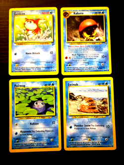 Pokemon WOTC Water Card Lot Poliwag Swinub Kabuto Goldeen Neo Base Set 2 x4 - Image 1