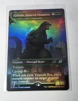 MTG Godzilla, Primeval Champion - Titanoth Rex - Ikoria FOIL 377 U IKO - Image 1