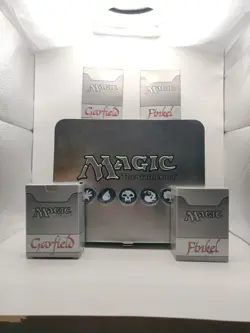 MTG Deckmasters Garfield vs Finkel Metal Storage Tin And Deck Boxes (w/ Insert) - Image 1