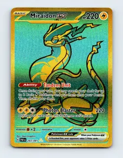 NM Miraidon ex 243/091 SV: Paldean Fates Hyper Rare Pokemon Card - Image 1