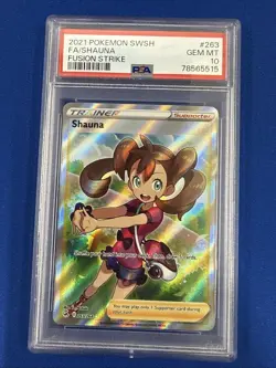 PSA 10 Shauna 263/264 2021 Pokemon Card Fusion Strike Full Art Trainer Gem Mint - Image 1