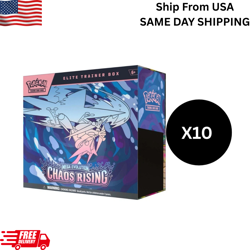 Pokemon TCG ME04 CHAOS RISING 10 BOX ELITE TRAINER CASE Sealed In Hand NEW - Image 1