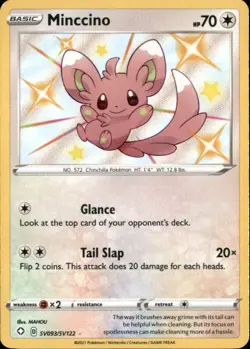 Minccino SV093/SV122 Shiny Rare Shining Fates Shiny Vault Pokemon Holo Near Mint - Image 1