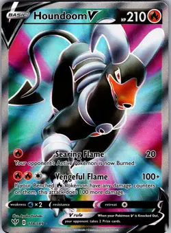 Houndoom V 178/189 Ultra Rare Darkness Ablaze Pokemon Holo Near Mint - Image 1