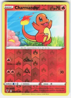Charmander 023/185 Common Vivid Voltage Pokemon Reverse Holo Near Mint - Image 1