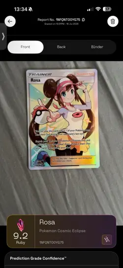 Pokemon TCG Rosa Trainer Supporter Full Art Holo Cosmic Eclipse 236/236 - Image 3