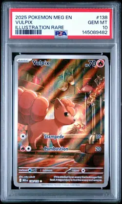 2025 POKEMON MEG EN-MEGA EVOLUTION ILLUSTRATION RARE #138 VULPIX PSA 10 - Image 1