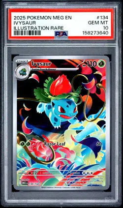 2025 POKEMON MEG EN-MEGA EVOLUTION ILLUSTRATION RARE #134 IVYSAUR PSA 10 - Image 1
