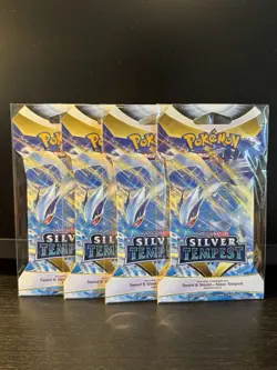 (x4) Pokemon TCG: Sword & Shield Silver Tempest Booster Pack - Lugia Art 820650850929 - Image 1