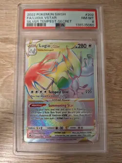 2022 Pokemon SWSH Silver Tempest 202/195 Lugia VSTAR Secret Rare PSA 8 - Image 1