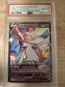 Pokemon TCG 2021 Dark Sylveon V Celebrations #134 PSA 10 GEM MT - Image 1