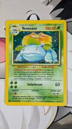Venusaur 15/102 Holo Rare Base Set Unlimited Pokemon TCG MP - Image 1