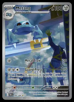 Metang 094/086 Holo Illustration Rare Chaos Rising Pokemon Near Mint - Image 1