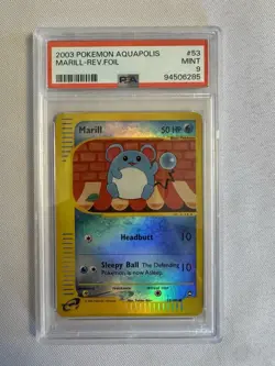 2003 Pokemon - Marill Reverse Holo E Reader Aquapolis 53/147 - PSA 9 Mint! WOTC - Image 1