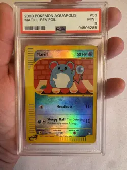 2003 Pokemon - Marill Reverse Holo E Reader Aquapolis 53/147 - PSA 9 Mint! WOTC - Image 2