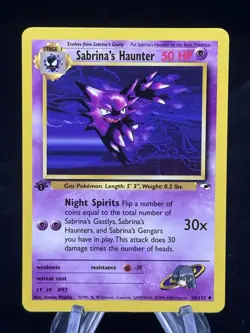 Sabrina’s Haunter #58 1st Edition Gym Heroes 2000 Pokemon LP 👻 - Image 1