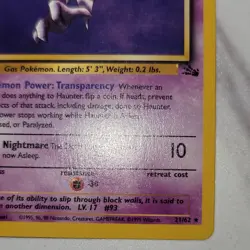 Wizards of the Coast 1st Edition Haunter Fossil #21/62 Non-holo Rare - Image 5