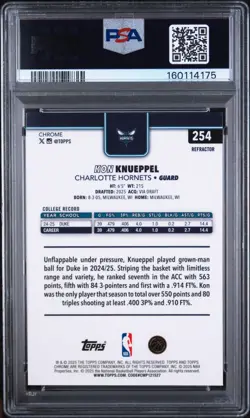 2025-26 Topps Chrome Kon Knueppel RC #254 Refractor PSA 10 Gem Mint 🔥🔥 - Image 2