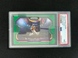2020-21 Panini Prizm Green #1 LeBron James Los Angeles Lakers PSA 9 EB14 - Image 1