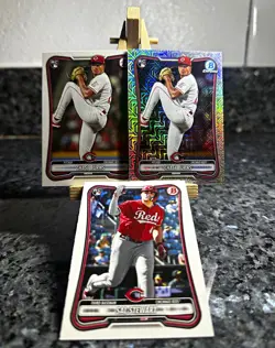 Topps 2026 Bowman Chase Burns Mojo Refactor RC /Sal Stewart RC Reds Card Lot (3) - Image 1