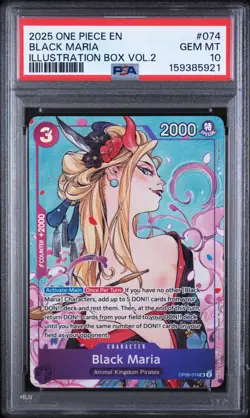 2025 One Piece Promos Black Maria #074 Illustration Box Vol.2 PSA 10 - Image 1