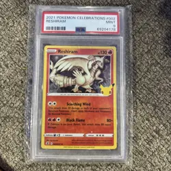 2021 Pokemon Celebrations | Reshiram Holo #002/025 | PSA 9 - Image 1