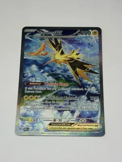 Pokemon Card TCG Zapdos ex 202/165 Full Art Special Illustration Rare 151 NM - Image 1