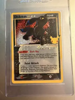 Pokemon TCG Umbreon Gold Star 17/17 Celebrations Holo Card NM Condition - Image 1