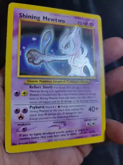 Holo Foil Shining Mewtwo # 109/105 Neo Destiny Pokemon Trading TCG Cards MP - Image 2